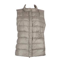 Herno Beige Quilted Feather Padded Gillet Size XXL