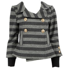 Smythe Blazer doppiopetto grigio a righe, taglia M.