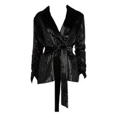 Smythe Veste blazer rayée en velours noir Taille S