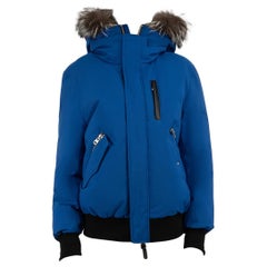 Mackage Blue Fur Hooded Shell Jacket Size S