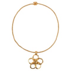 Retro Chanel Golden Metal Pendant Necklace, 1996
