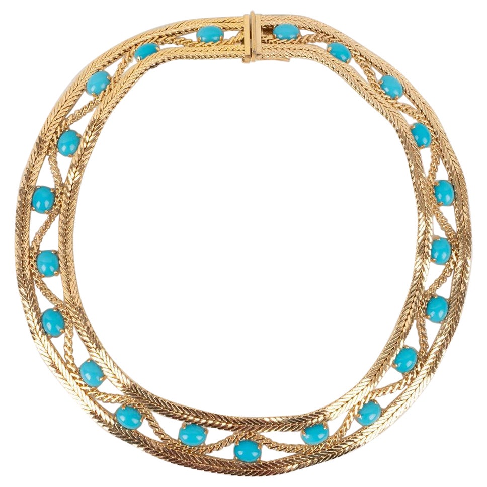 Christian Dior Golden Metal Short Necklace, 1965 For Sale