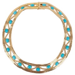 Vintage Christian Dior Golden Metal Short Necklace, 1965