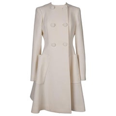 Christian Dior Manteau en laine doublé de soie