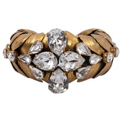Shells and Rhinestones Bracelet in Golden Metal