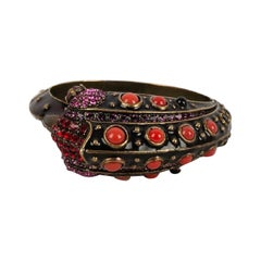 Lanvin Enamelled Dark Golden Metal Bracelet