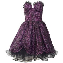 Retro 80s Vicky Tiel lace bustier top and skirt set
