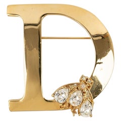 Dior Brooch in Gold-Plated Metal