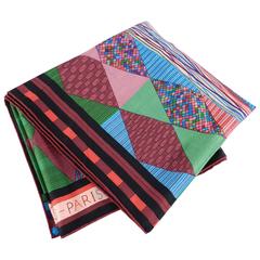 Hermes Patchwork Horse Cashmere silk 140cm shawl scarf