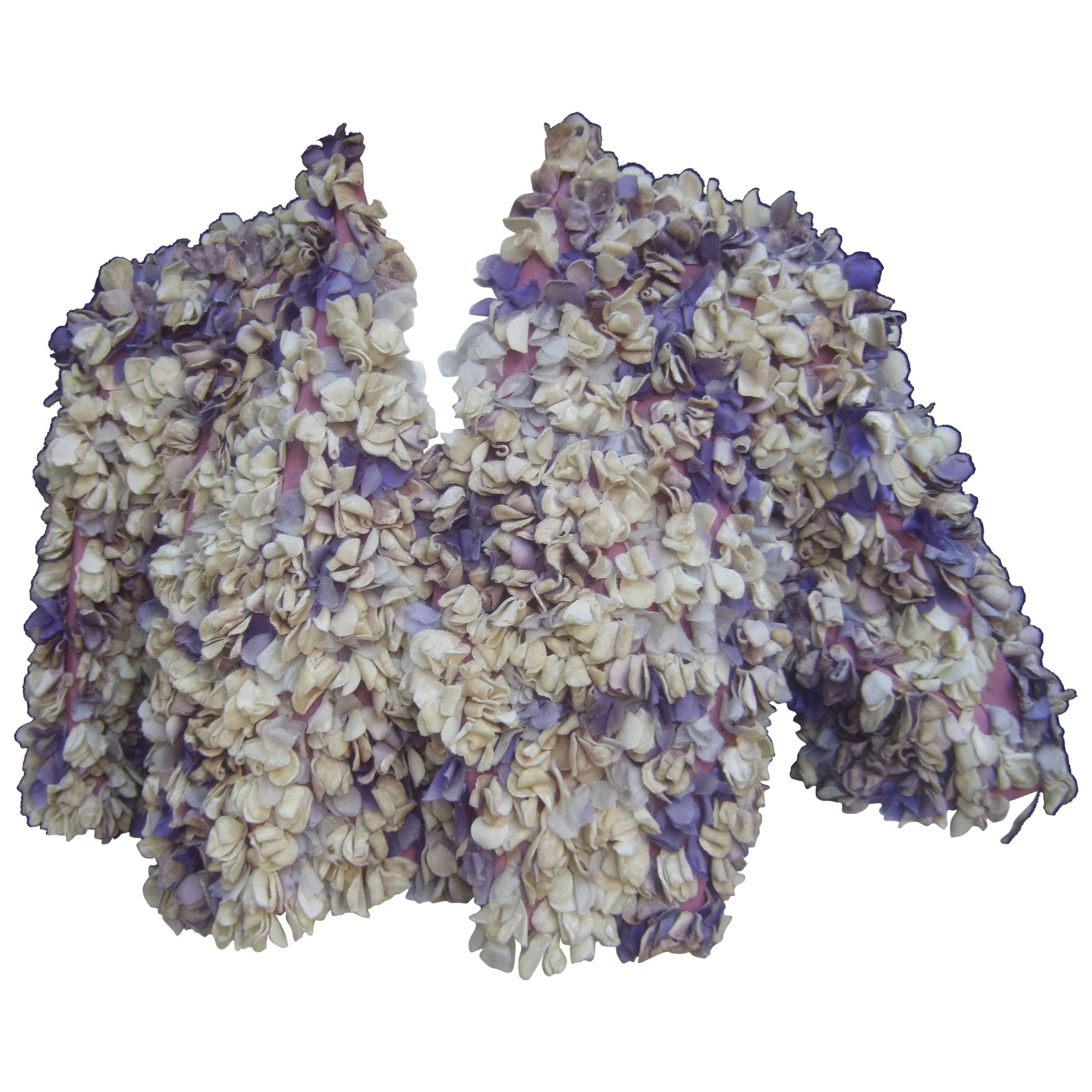 Jean Desses Paris Couture Museum Worthy Flower Pedal Bolero c 1950 