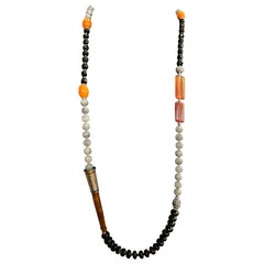 LB offers an Art Deco style Retro cigarette holder, onyx, Sterling, necklace