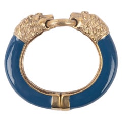 Chanel Golden Metal Lion Head Bracelet