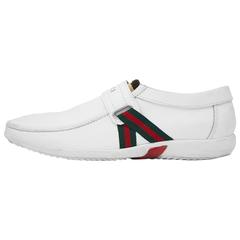 1970's Gucci Mens White Leather Runner