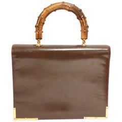 Vintage 1950s Gorgeous Susan Gail Handbag with Embellished Wood Handle