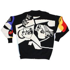 1980's Versace Intarsia Cubist Cardigan 10