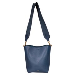Céline Navy Leather Small Sangle Bucket Bag