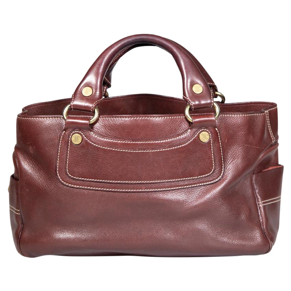 Céline Brown Leather Boogie Handbag For Sale