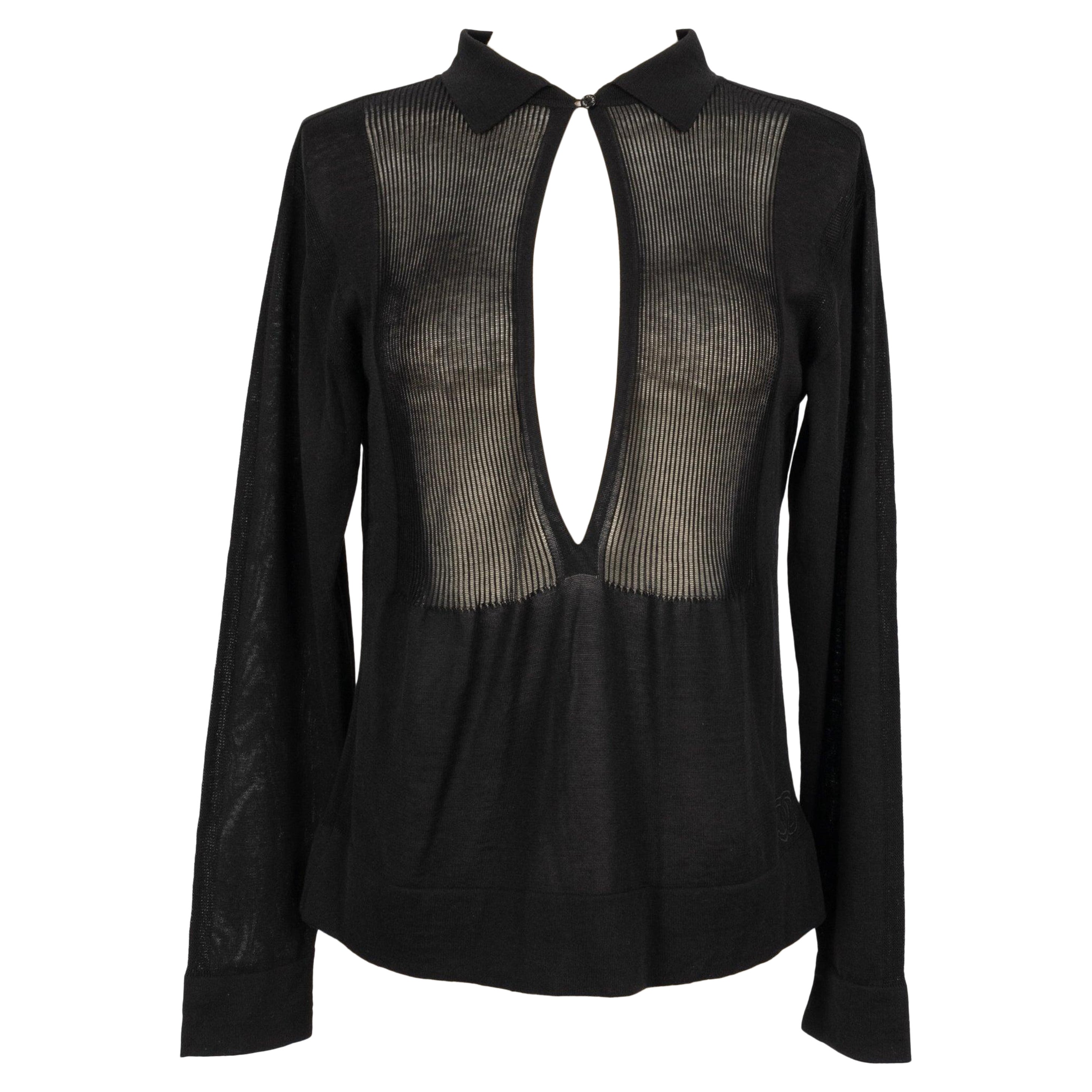 Chanel Black Mesh Top For Sale