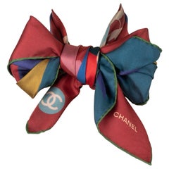 Chanel Multicolored Silk Reversible Foulard