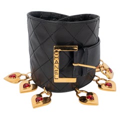 Chanel Quilted Black Leather Belt