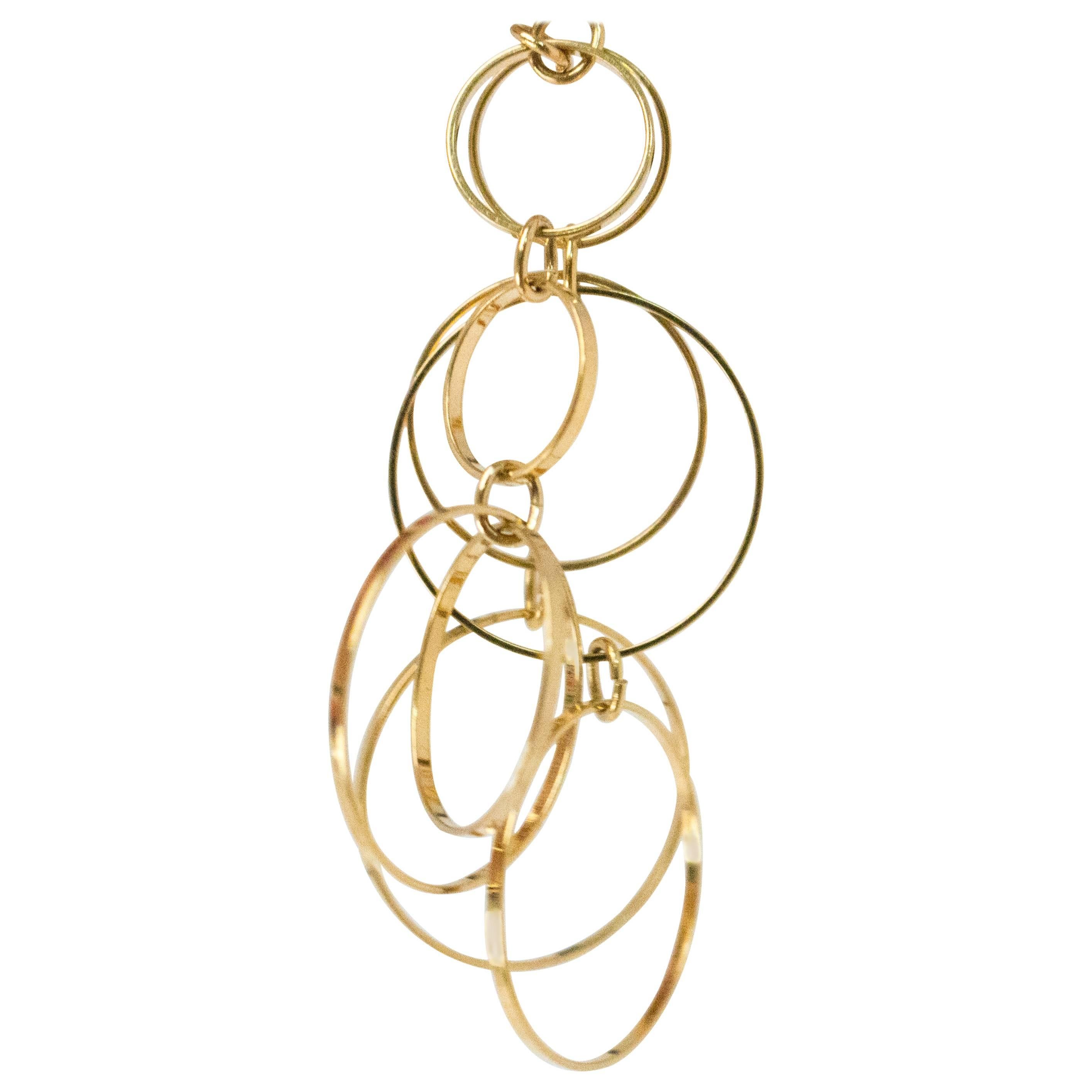 60s Gold Ring Chandelier Trifari Clip Earring