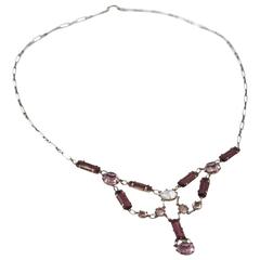30s Purple Rhinestone Necklace