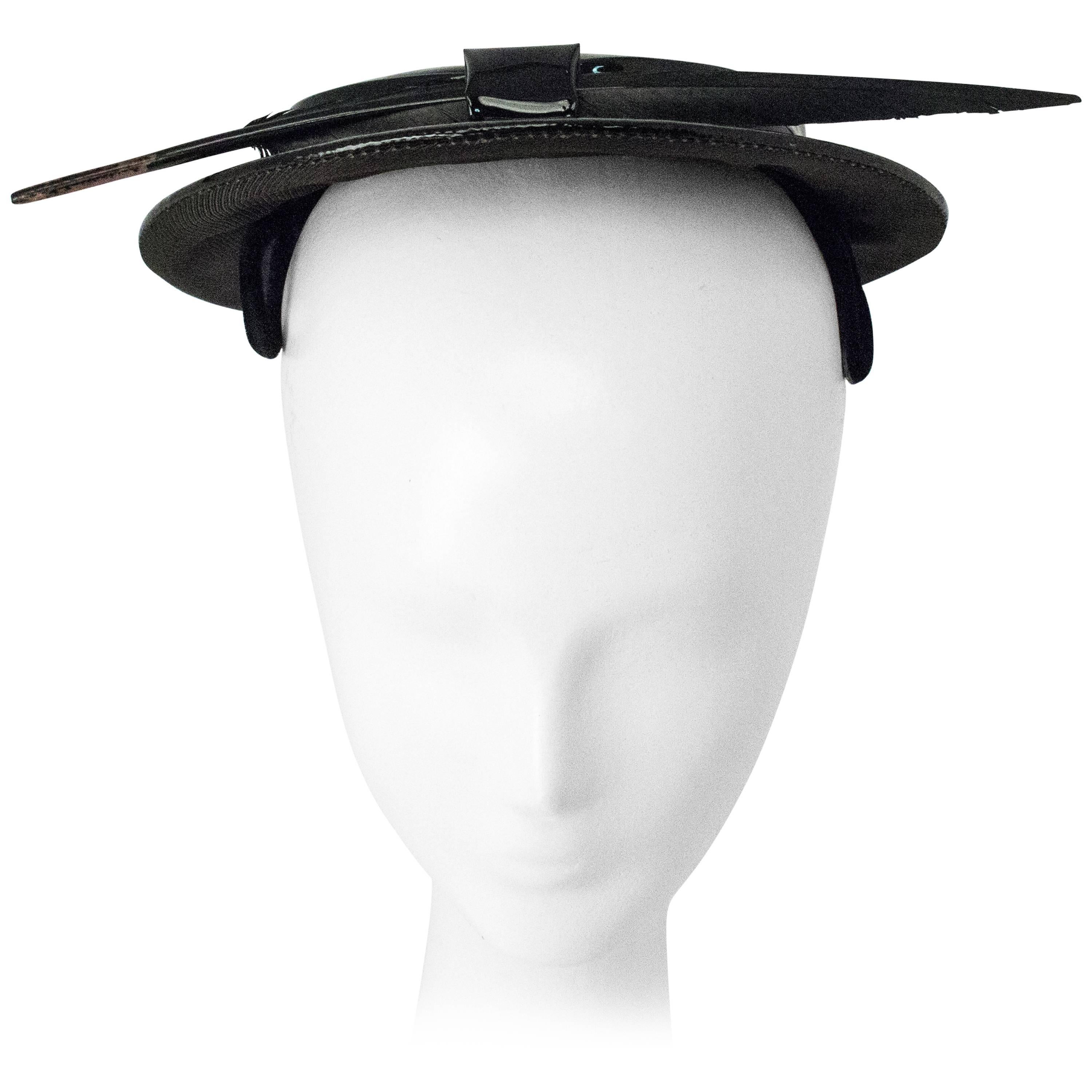 50s Patent Leather Fashion Hat