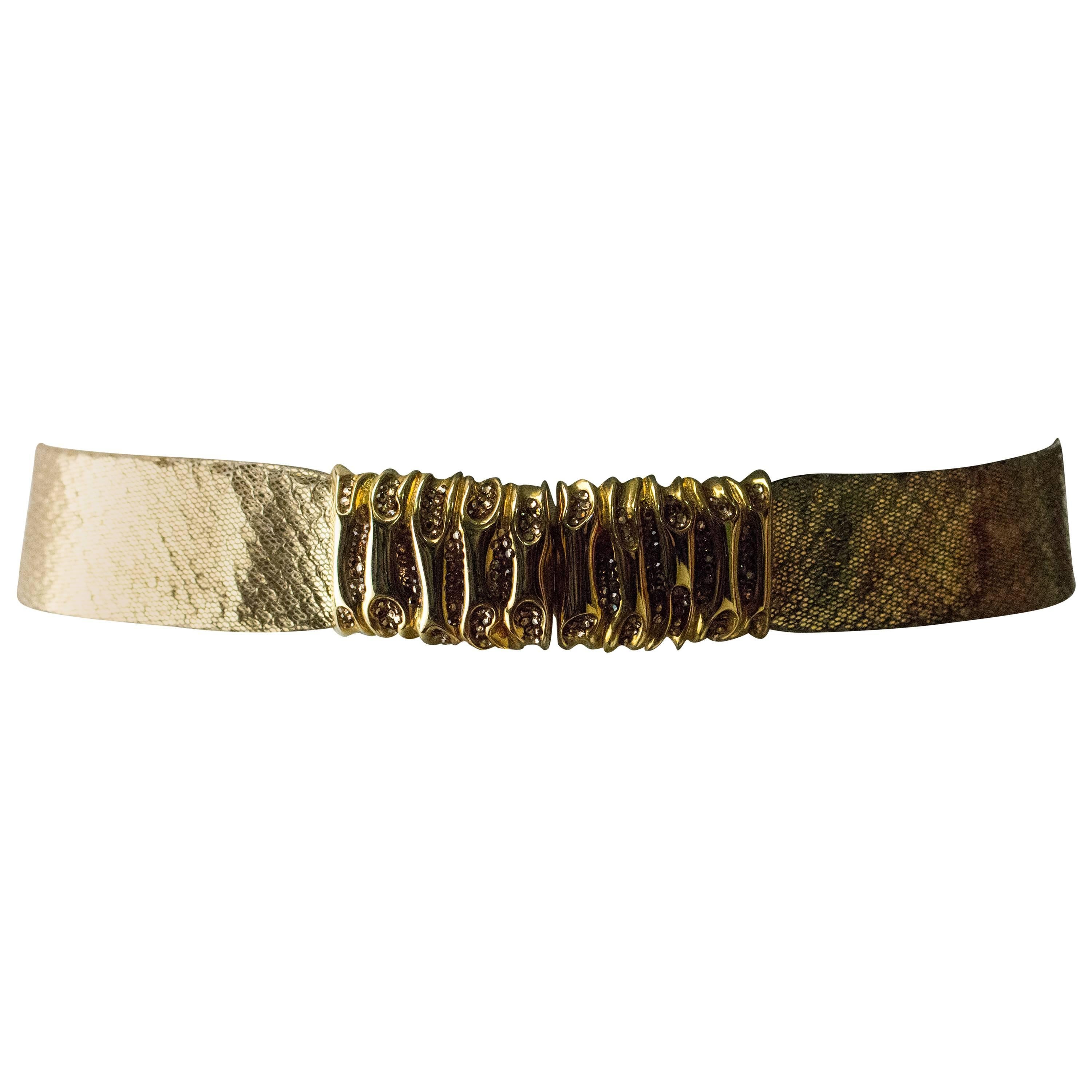 80s Judith Leiber Snake Skin Belt