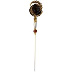 Gold tone stone Brooch 12