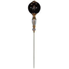 Gold Tone Faux Pearl Brooch 8