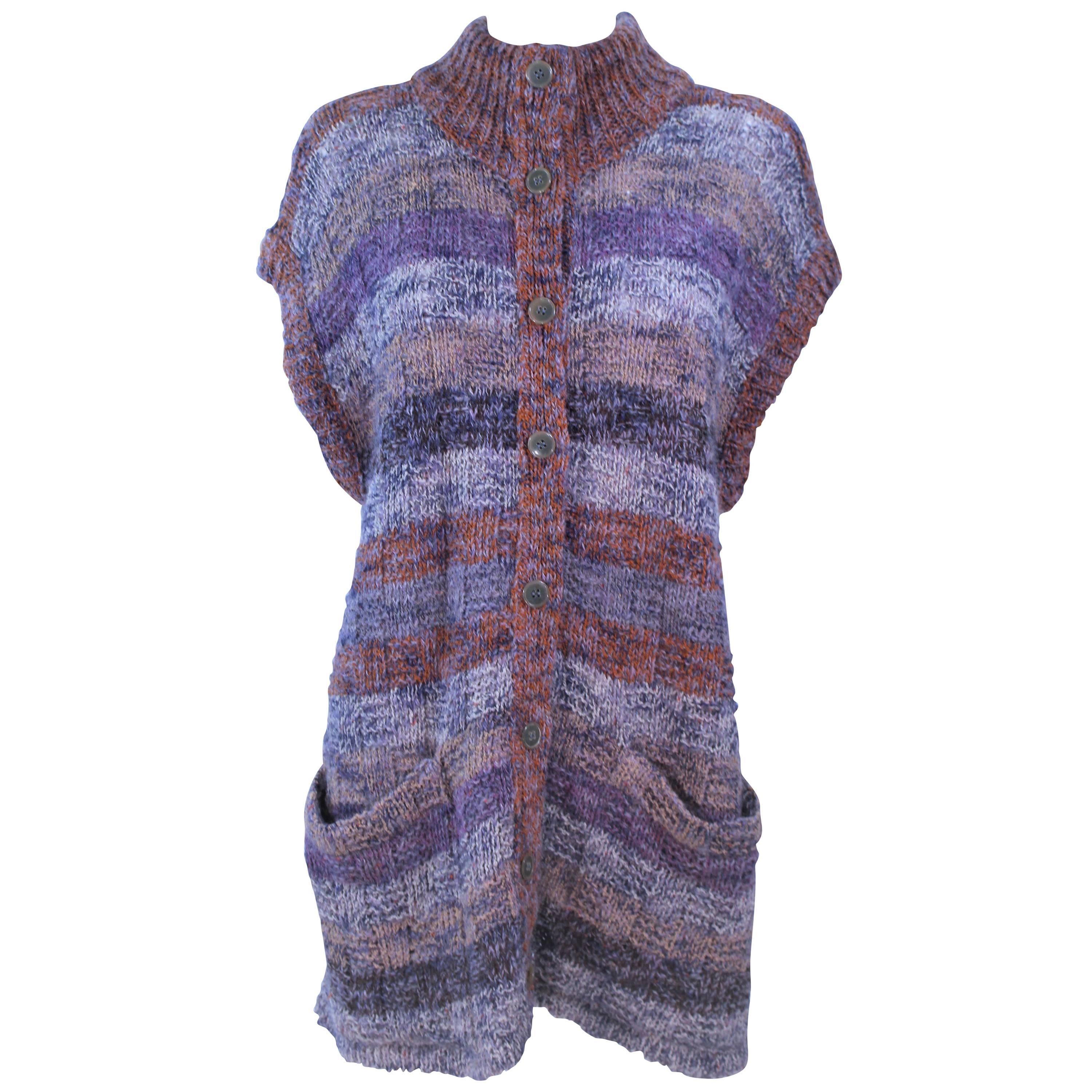 MISSONI Mauve Wool Knit Vest Size Large For Sale