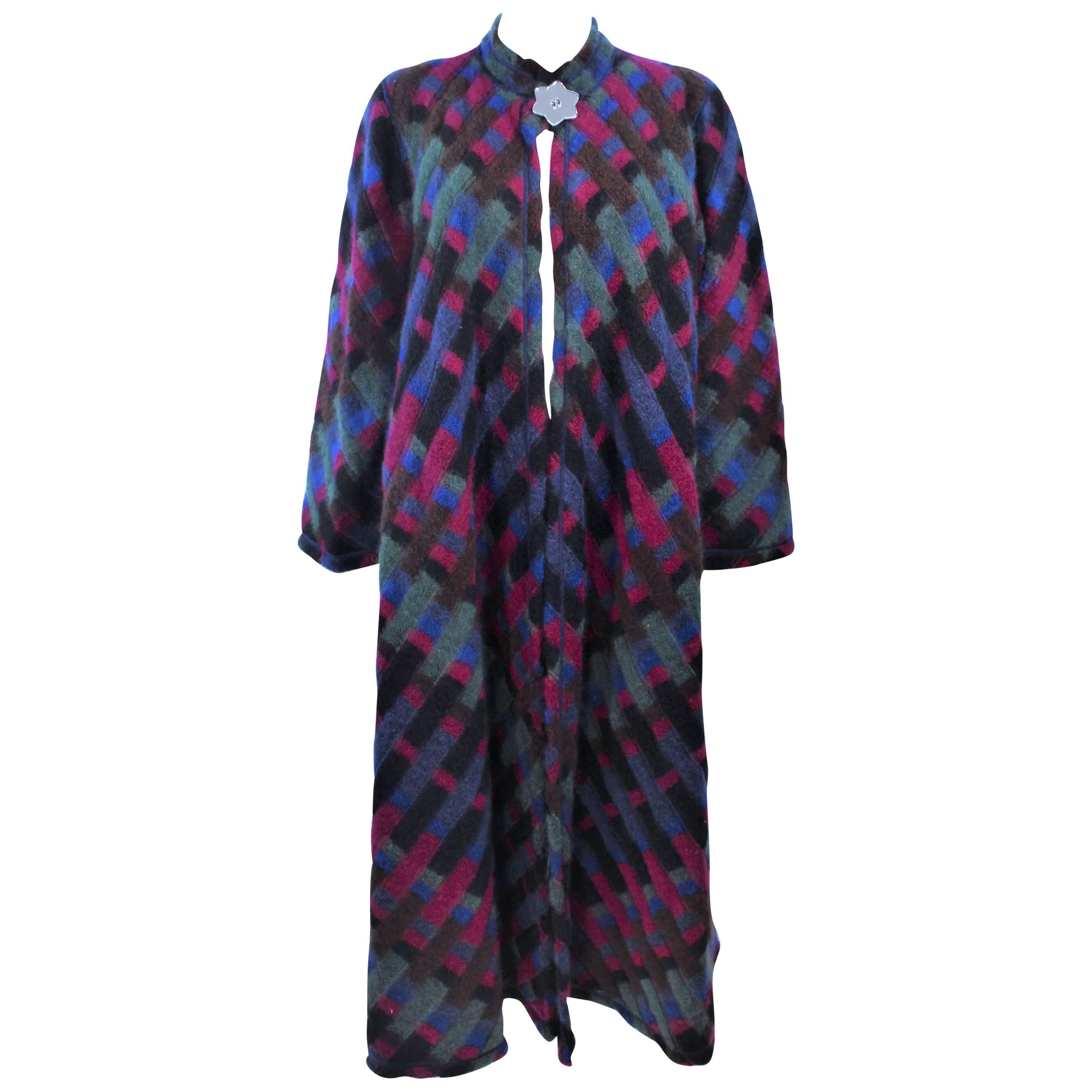 MISSONI Multi- Color Reversible Coat with Mirror Star Button Size 8 For Sale