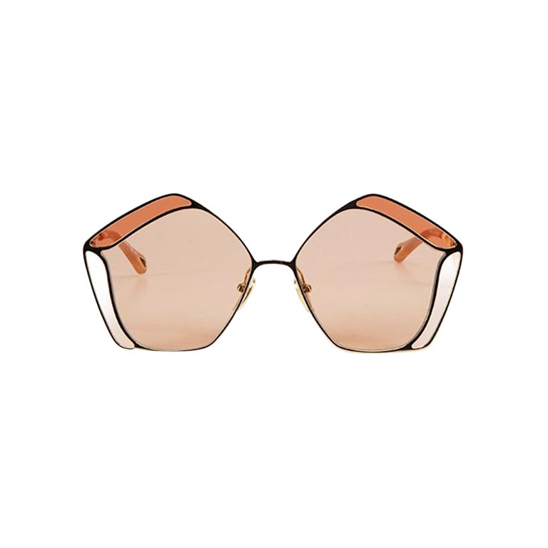 Chloé Pink Gemma Oversized Sunglasses For Sale