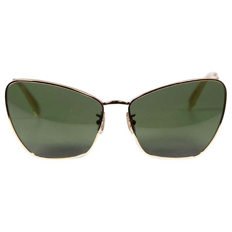 Céline Gold Frame Cat Eye Tinted Sunglasses For Sale