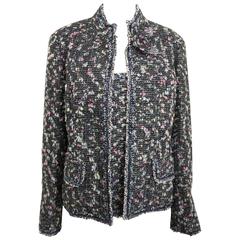 Chanel Multi Coloured Tweed Wool Jacket and Sleeves Top Ensemble 9