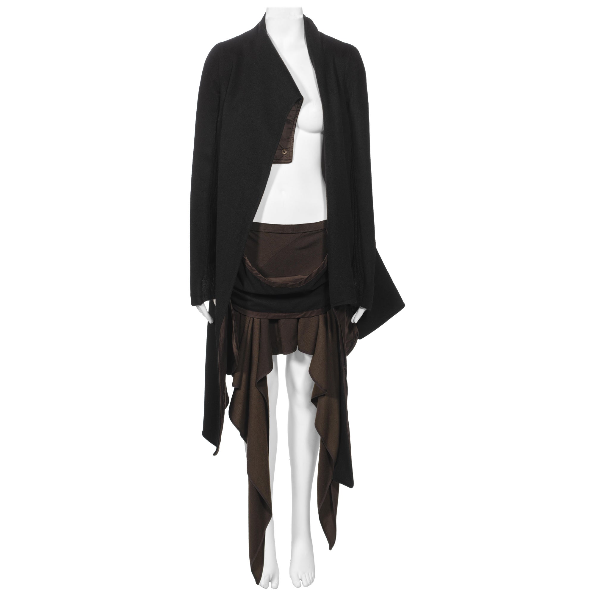 Rick Owens Angora Jacket and Cashmere Skirt 'Queen' Ensemble, fw 2004 For Sale