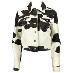 Vintage Fendi Numbered Cow Print Calf Hair Jacket - 1990s