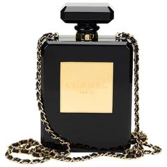Chanel Black Plexiglass No. 5 Perfume Bottle Bag