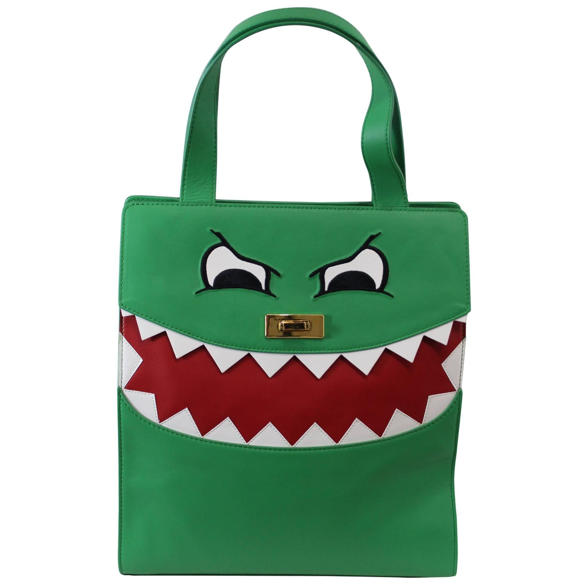 Lovely Moschino Cheap and Chic Dino Green Tote Bag