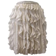Givenchy White Pleated Ruffle Skirt 9