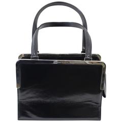 Retro Black Patented Leather Charles Jourdan Bag