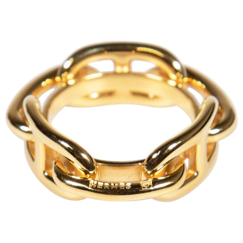 Hermes Gold Regate 90 Scarf Ring