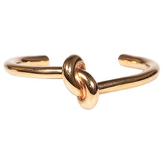 Céline Gold Metal Thick Knot Cuff Bracelet