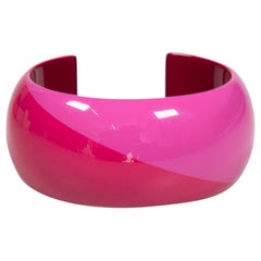 Hermes Pink Lacquer Wide Bangle