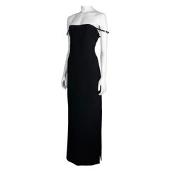 Used Gucci by Tom Ford Fall 1997 G-logo Strap Evening Black Dress