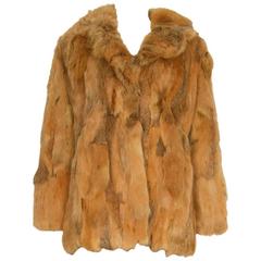 Vintage 1970s Auburn Rabbit Fur Jacket