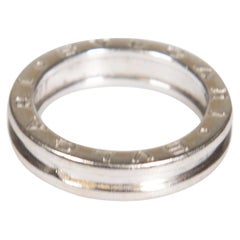 Used Bvlgari White Gold B.zero1 Engraved Ring