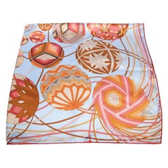 Used Hermès L‚Ao Art Du Temari Print Silk Scarf