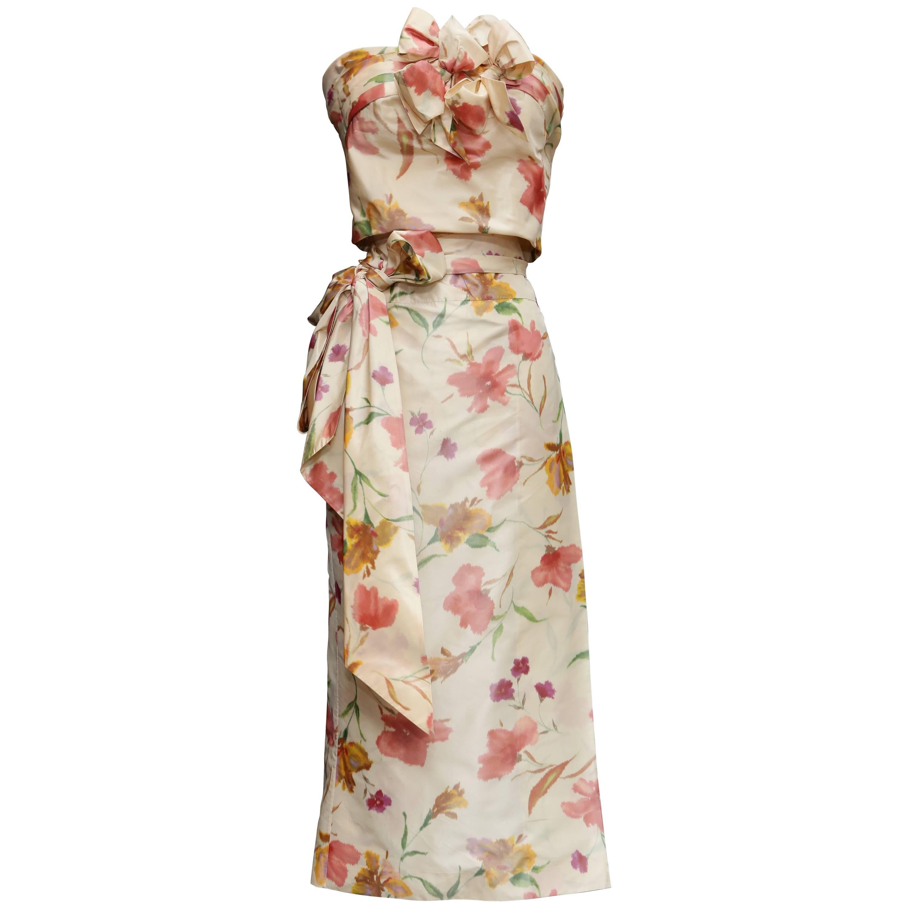 2008 Christian Dior Dress Ensemble in Floral Print For Sale