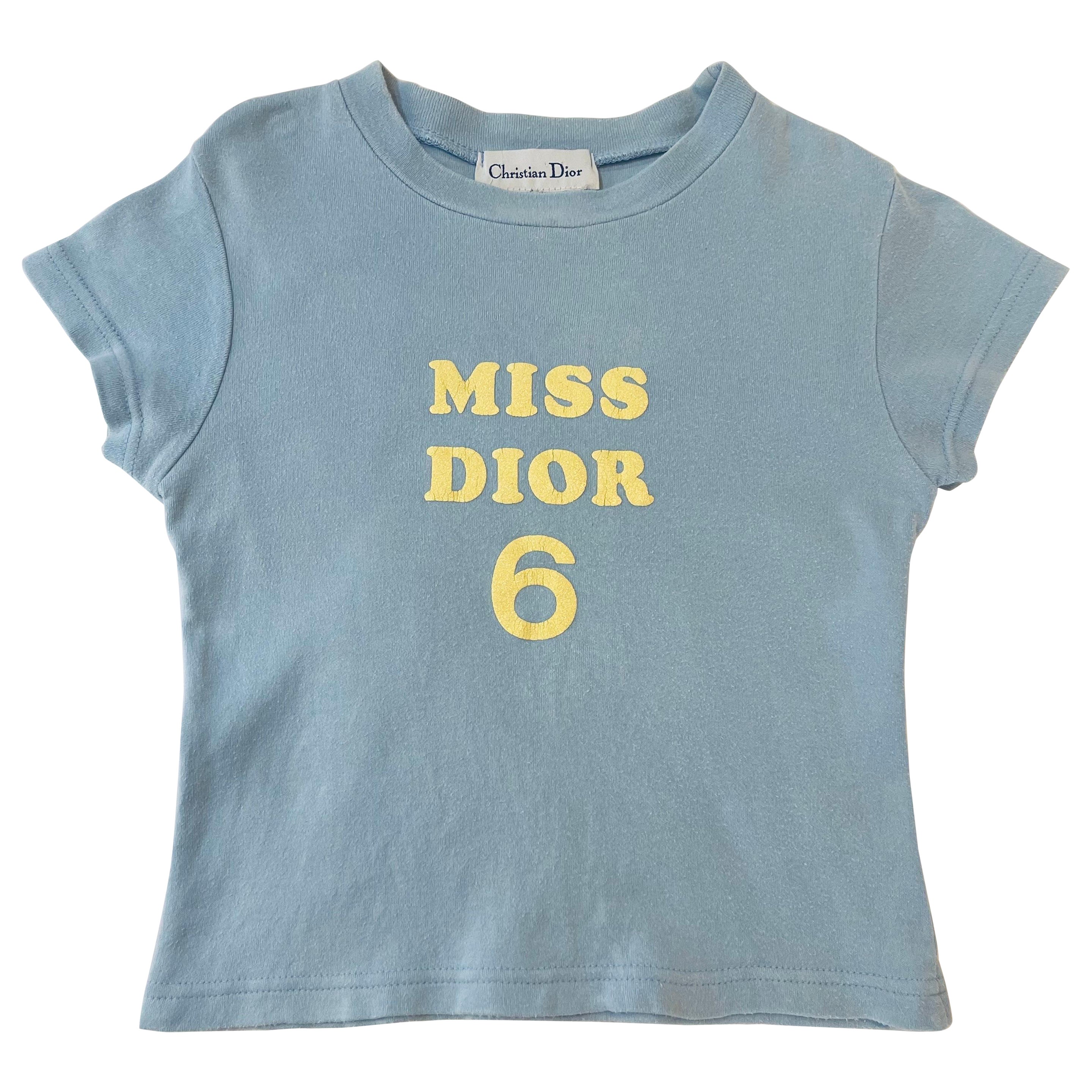 Seltenes Vintage Christian Dior Miss Dior T-Shirt für Mädchen 6A 8A 